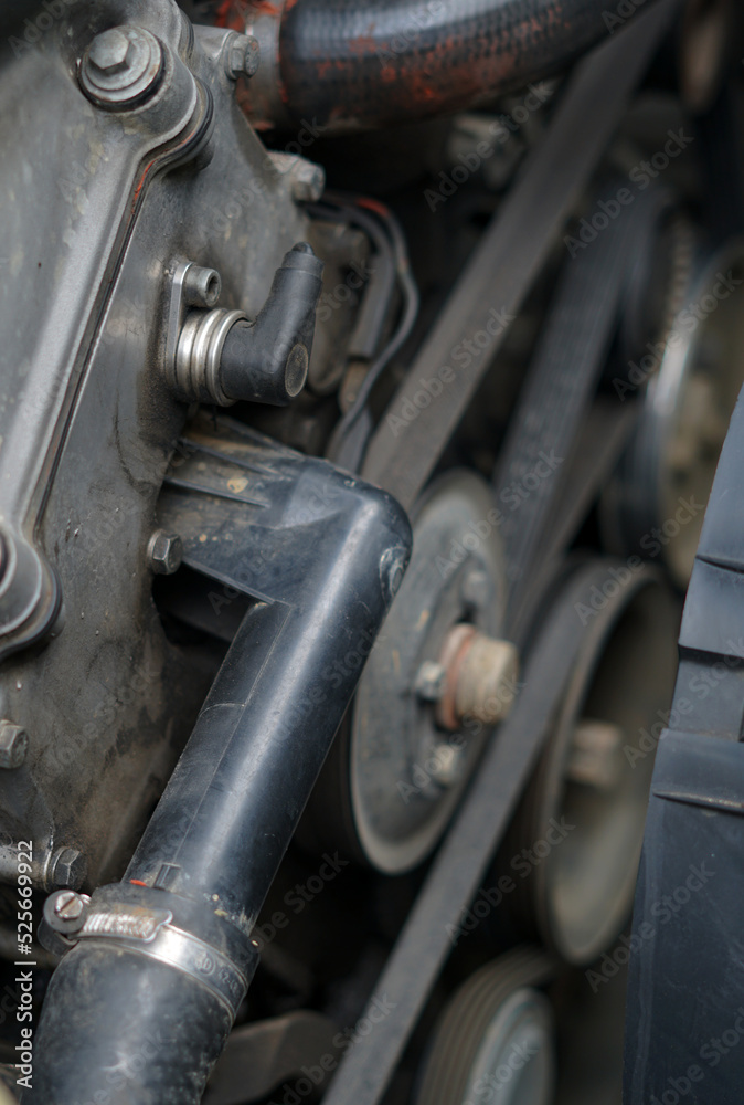 dirty engine parts on 90s cars taken close up dirty engine parts on 90s cars taken close up