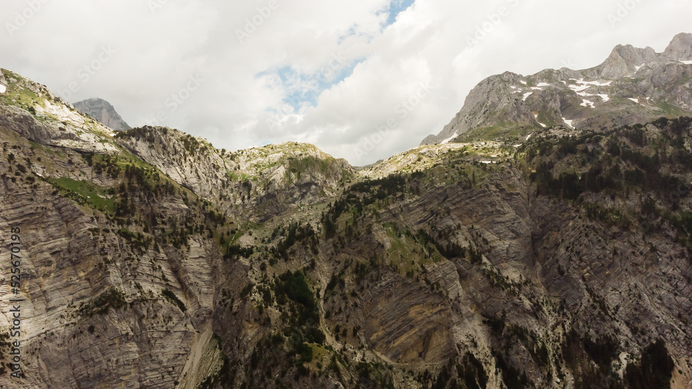 Beautiful landscape in Albania with mountains