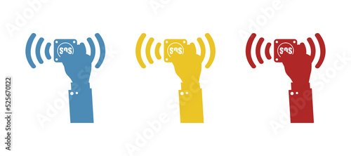 hand icon, sos button concept, vector illustration