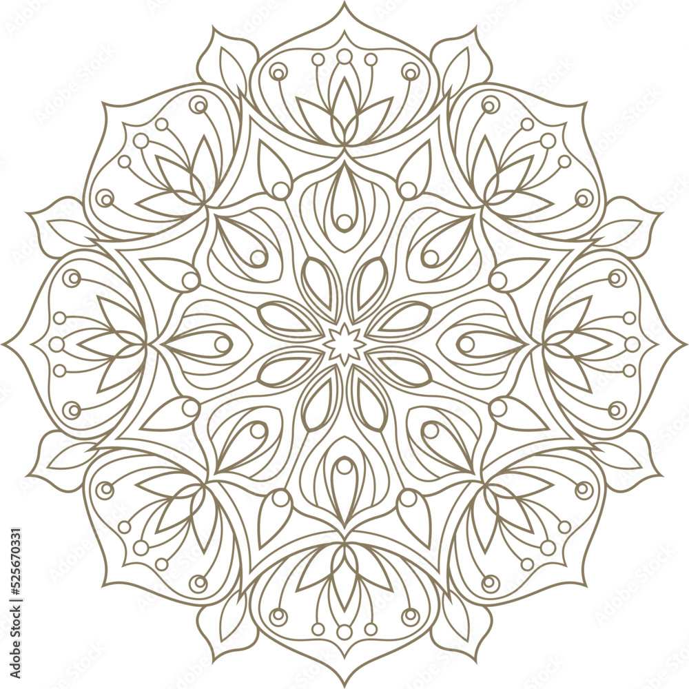Mandala contour. Meditation symbol. Round line pattern Mandala contour. Meditation symbol. Round line pattern