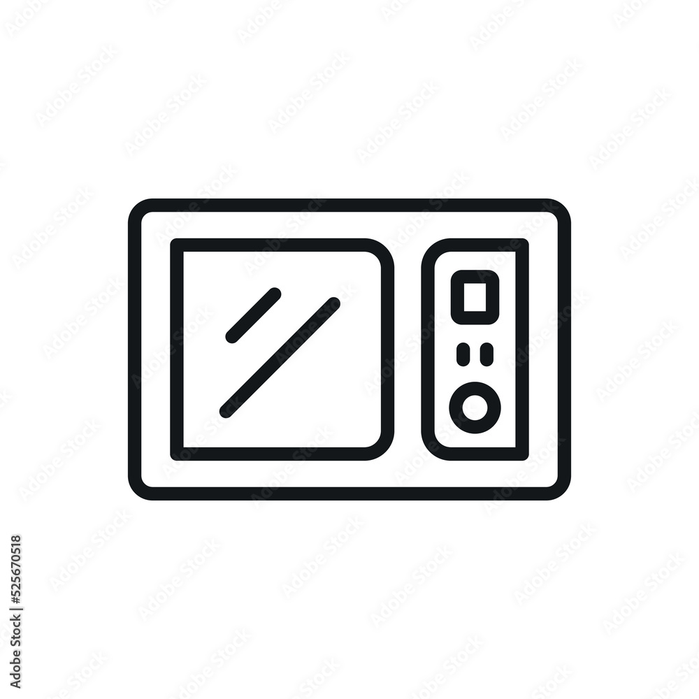 Microwave linear icon. Kitchen and Cookware. Thin line customizable illustration. Contour symbol. Vector isolated outline drawing. Editable stroke Microwave linear icon. Kitchen and Cookware. Thin line customizable illustration. Contour symbol. Vector isolated outline drawing. Editable stroke