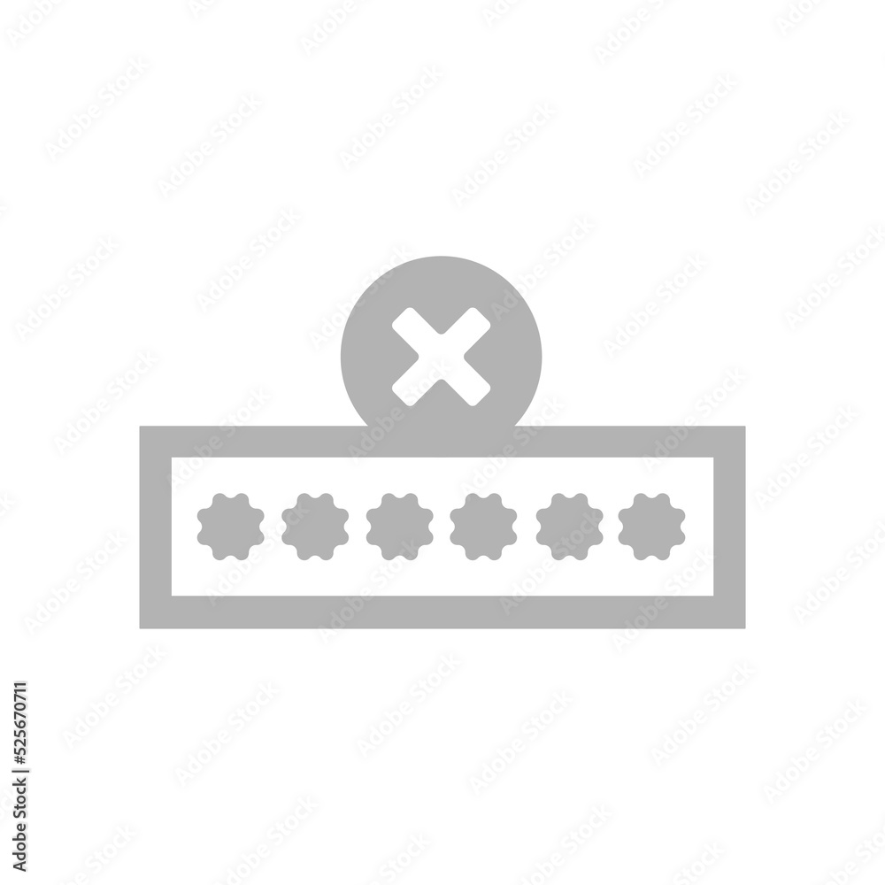 Obraz premium password icon, wrong password concept, vector illustration
