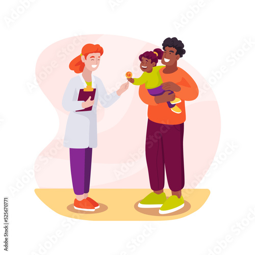 Doctor gives reward isolated cartoon vector illustration.