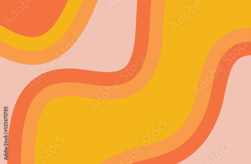 Grioovy psychedelic wave background. Retro background 70s hippie style. Vector illustration.