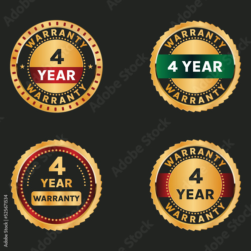 4 year warranty golden badge set