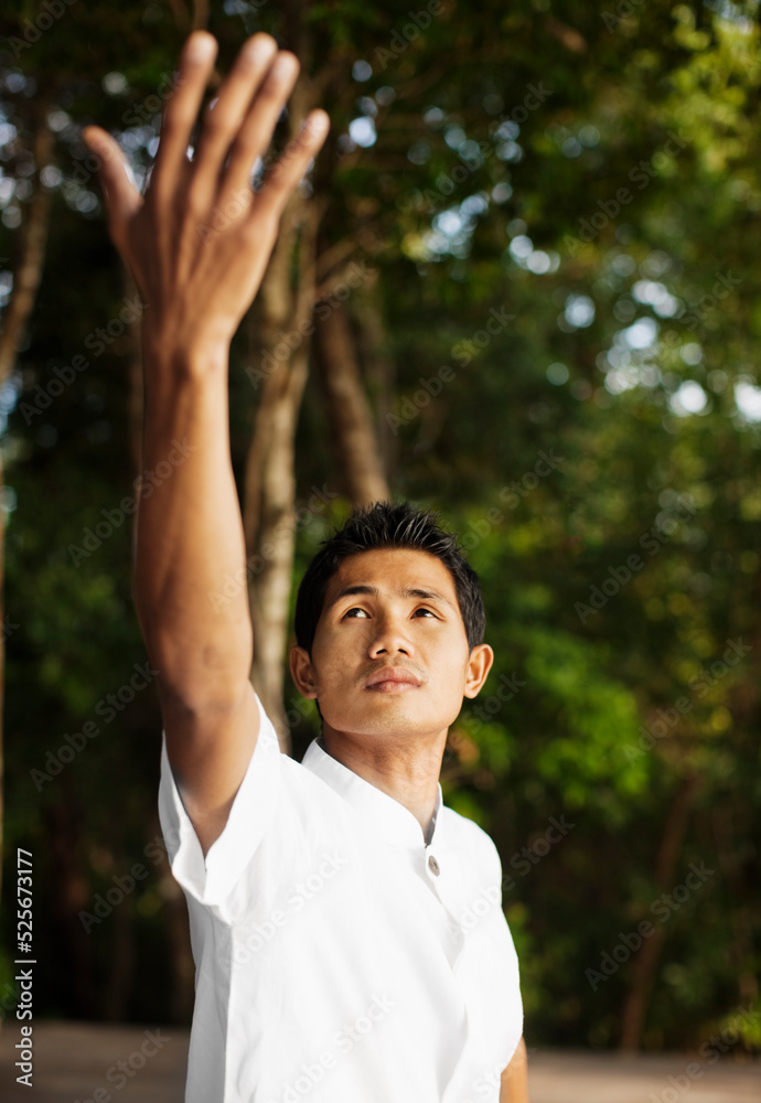 Man Practicing Tai Chi. Yao Noi, Koh Yao Noi, Thailand. Man Practicing Tai Chi. Yao Noi, Koh Yao Noi, Thailand.
