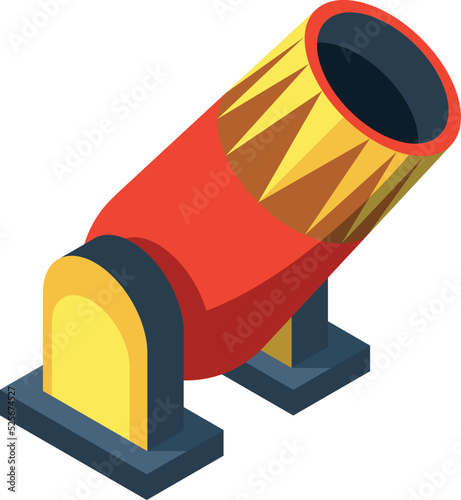 Carnival cannon cartoon icon. Funny attraction symbol