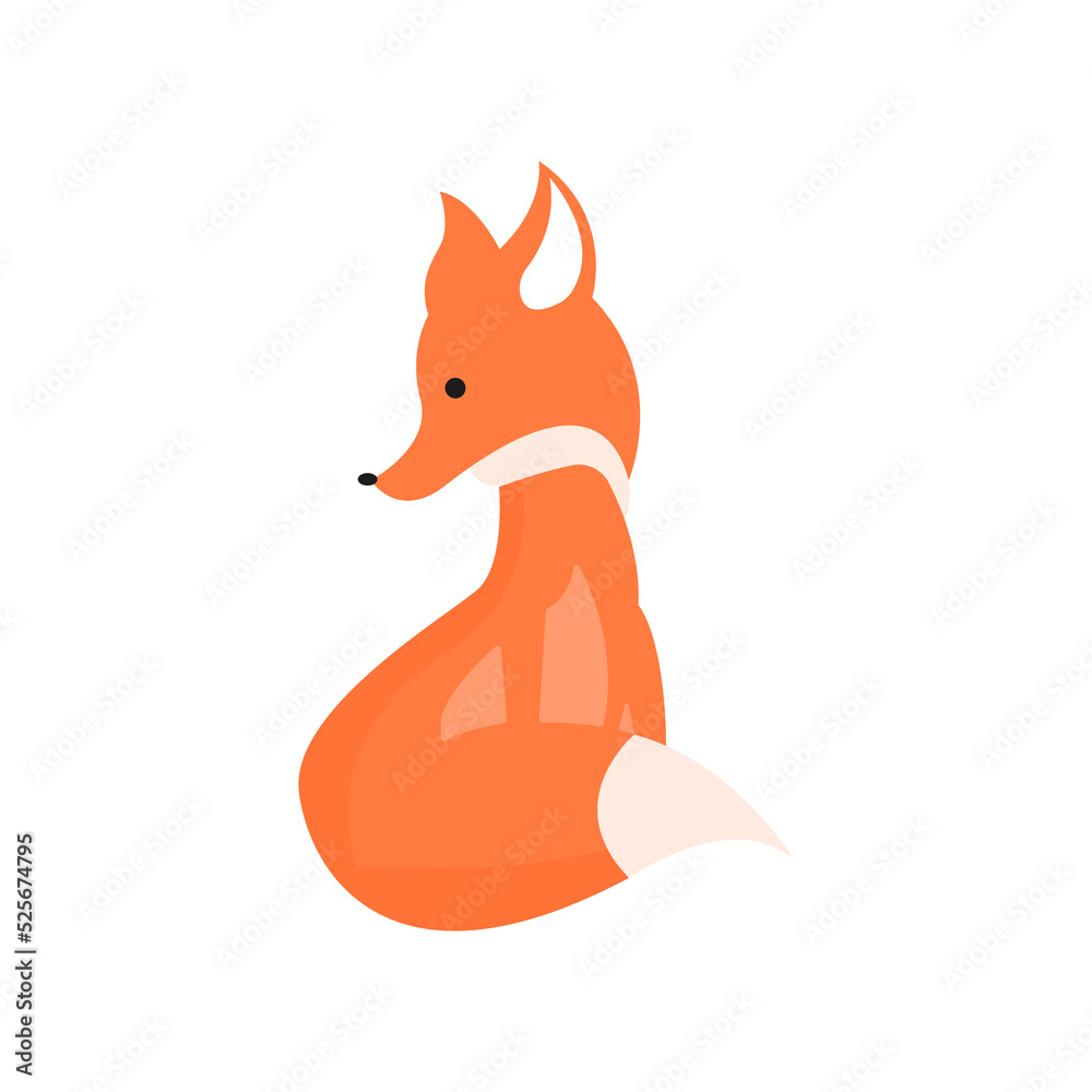 fox icon on a white background, vector illustration