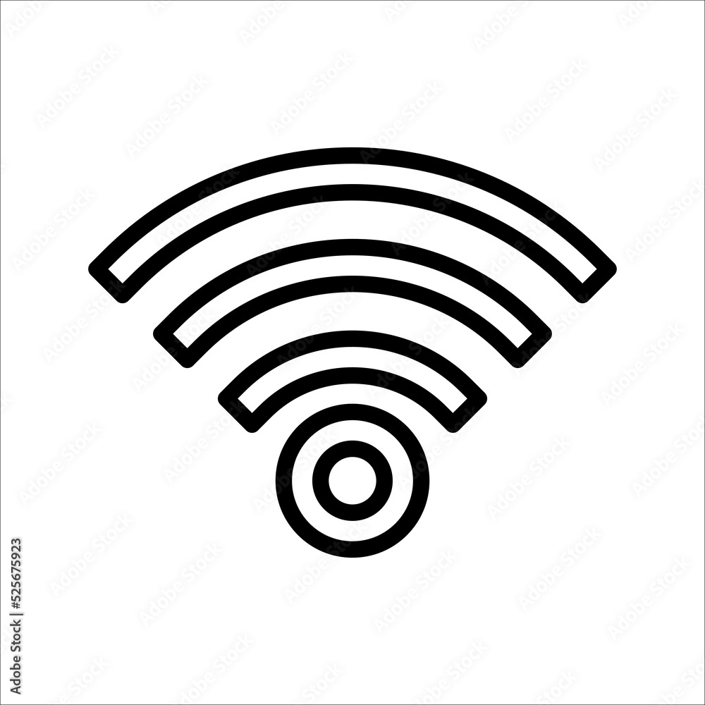 WIFI icon vector, wireless internet sign isolated on white background, flat style, vector illustration WIFI icon vector, wireless internet sign isolated on white background, flat style, vector illustration