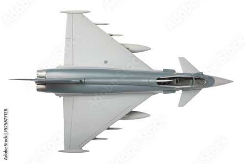 Eurofighter top view isolated for composition purpose photo