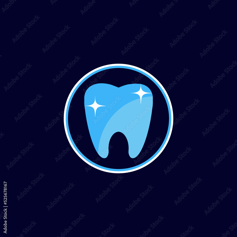 Dental sign in a circle. Dental clinic symbol design. Circle - inside a stylized symbol of the tooth. Vector illustration medical logo Dental sign in a circle. Dental clinic symbol design. Circle - inside a stylized symbol of the tooth. Vector illustration medical logo