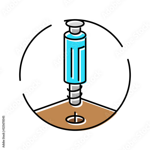 insert metal screw assembly furniture color icon vector illustration