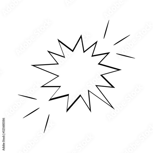 Doodle Explosion illustration. Hand Drawn Explosion. black linear concept isolated in white background