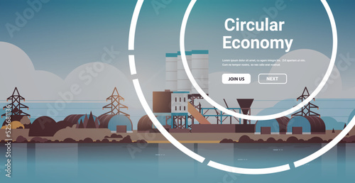 Circular economy concept sharing reusing repairing renovating recycling existing materials energy consumption CO2 emissions