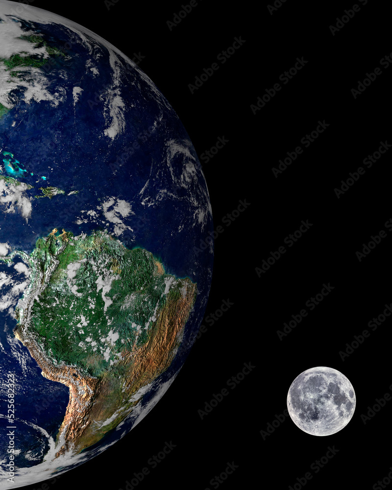 Fototapeta premium earth and moon