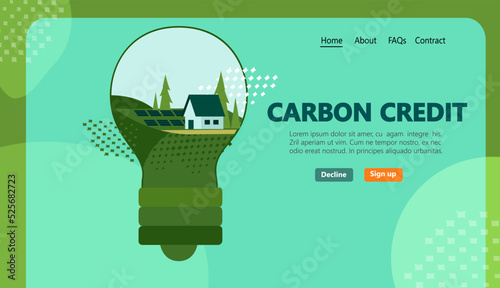 carbon credit concept responsibility of co2 emission environmental conservation sustainable ESG development