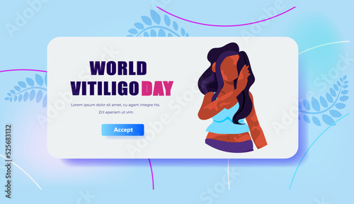 world vitiligo day another kind of beauty love yourself accept your body woman in bikini with vitiligo skin disease