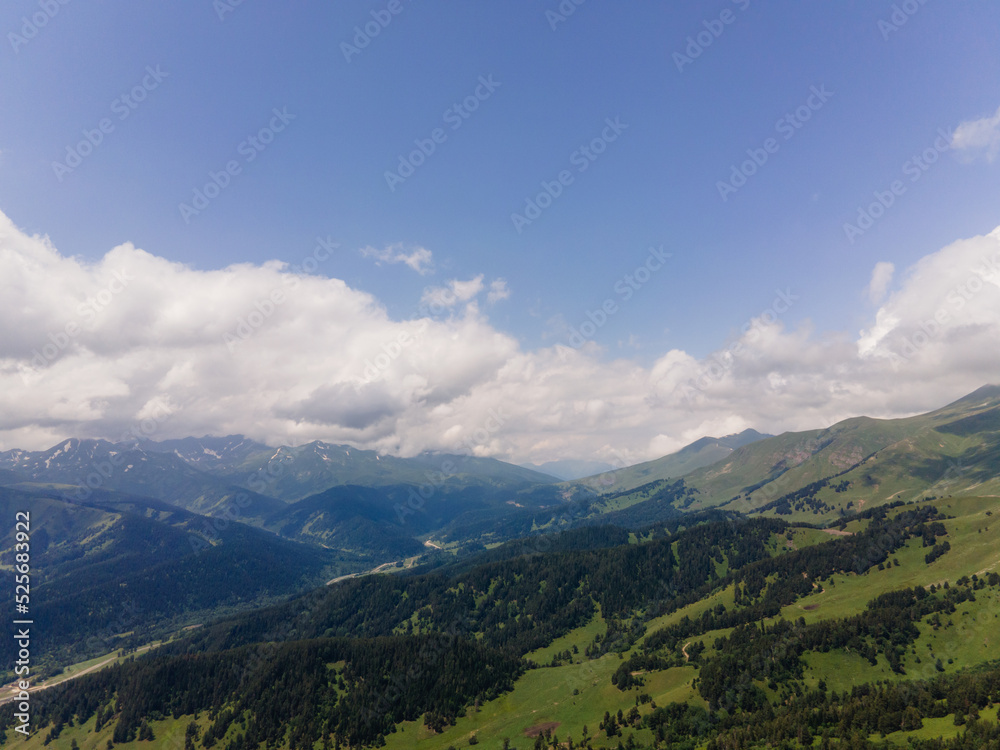 landscape summer green mountains with clouds in sochi landscape summer green mountains with clouds in sochi