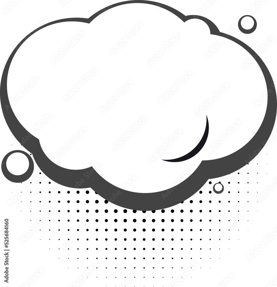 Empty comic bubble. Retro speech balloon template