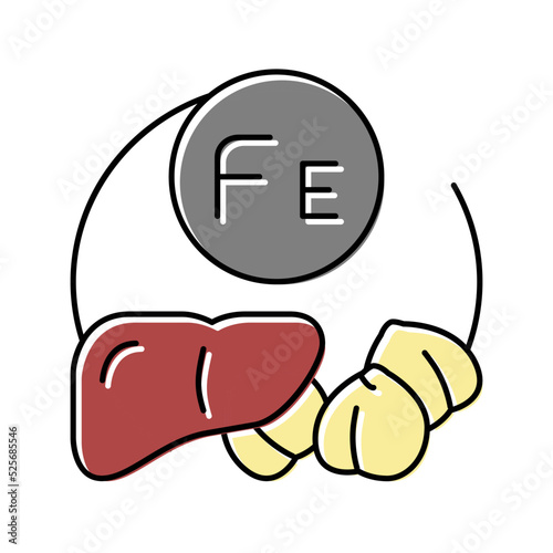 fe vitamin color icon vector illustration