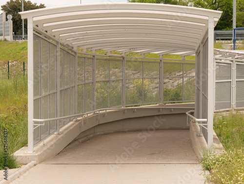 Underground passage under a large highway.