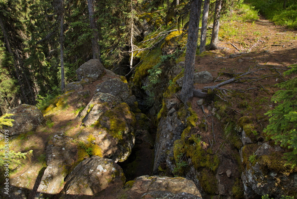 Rock formation at Bridge Lake in British Columbia,Canada,North America
