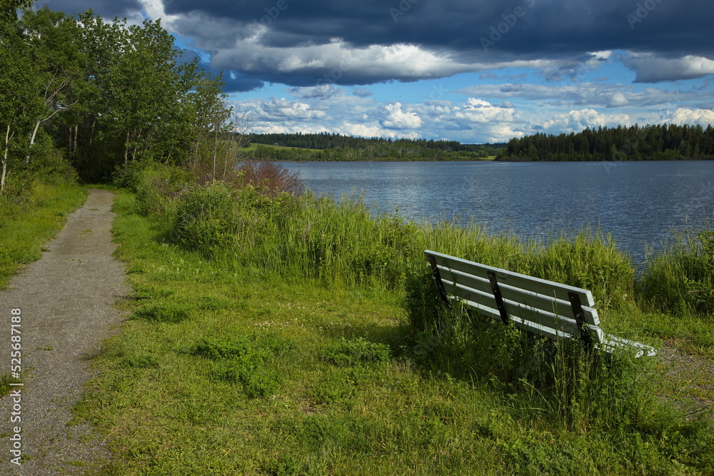 Rest place at 108 Mile Lake in British Columbia,Canada,North America
