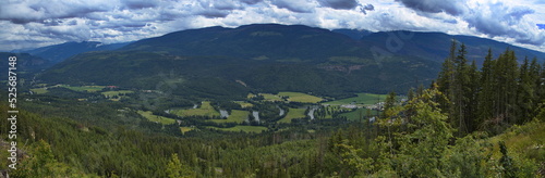 View of landscape at Sicamous from Sicamous Lookout in British Columbia,Canada,North America 