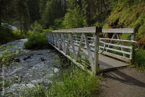 Footbridge in Centennnial Park in 100 Mile House in British Columbia,Canada,North America 