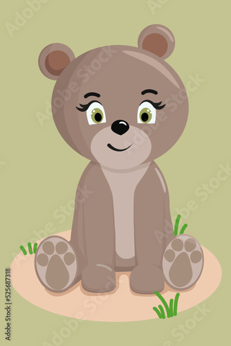 Cute little teddy bear sitting
