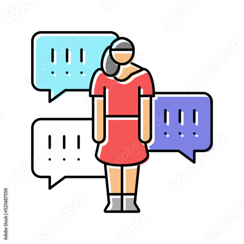 slut shaming color icon vector illustration