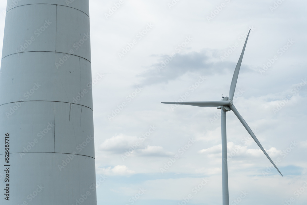 wind turbine on a background of grey clouds wind turbine on a background of grey clouds