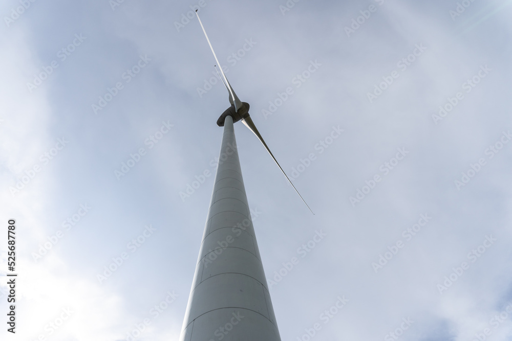 wind turbine on a background of grey clouds wind turbine on a background of grey clouds