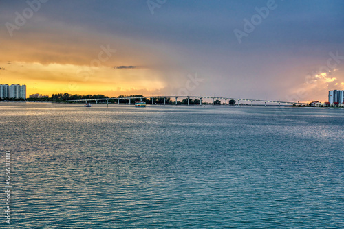 Sunset over the river