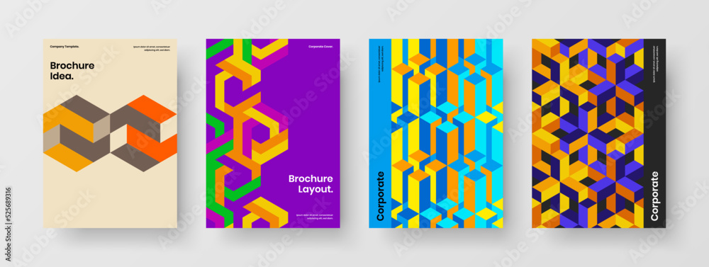 Original geometric pattern banner concept collection. Colorful cover vector design layout set.