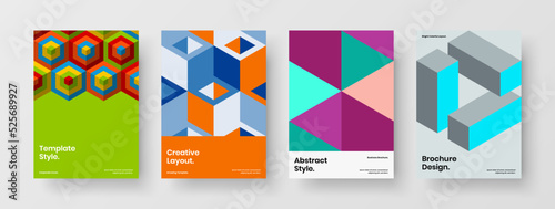 Colorful company cover vector design layout collection. Creative geometric hexagons postcard illustration composition.