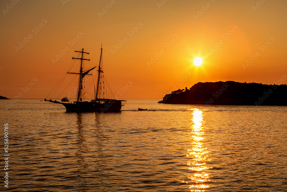 Sailing Ship at the Sunset