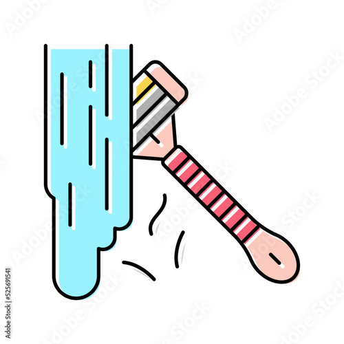 shave with razor color icon vector illustration