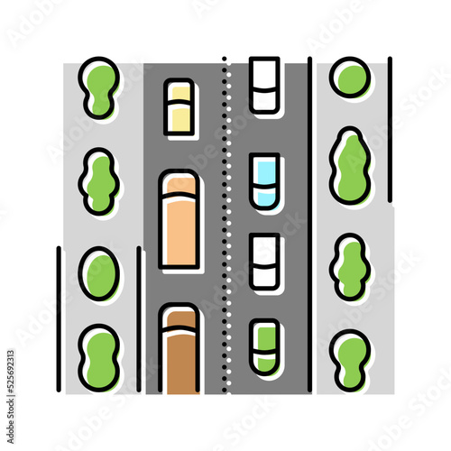 Fényképezés avenue city color icon vector illustration