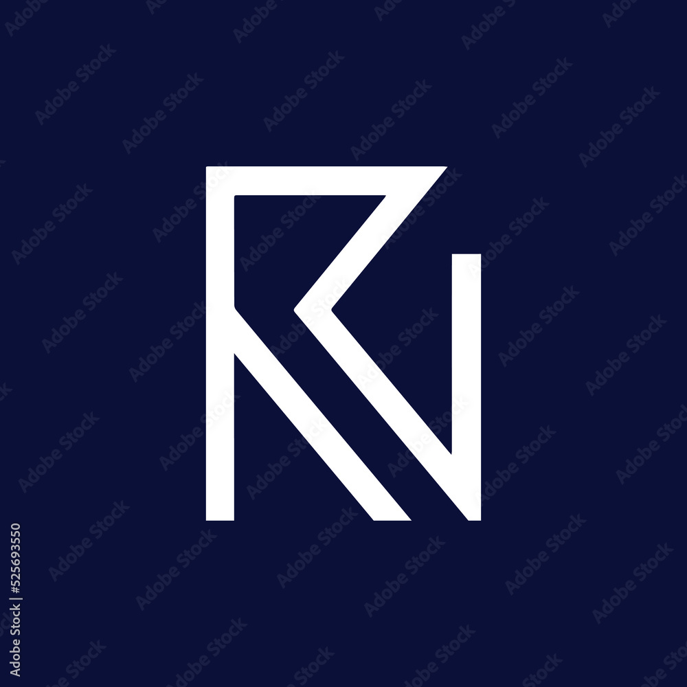 Fototapeta premium RN Logo Design , Initial Based RN Icon