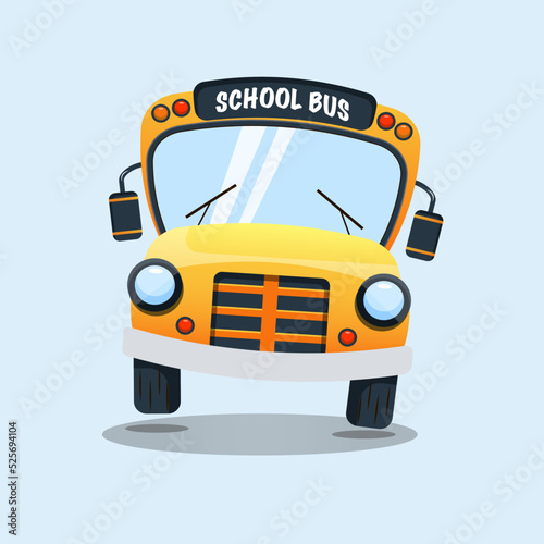 back to school bus. yellow school bas, vector illustration