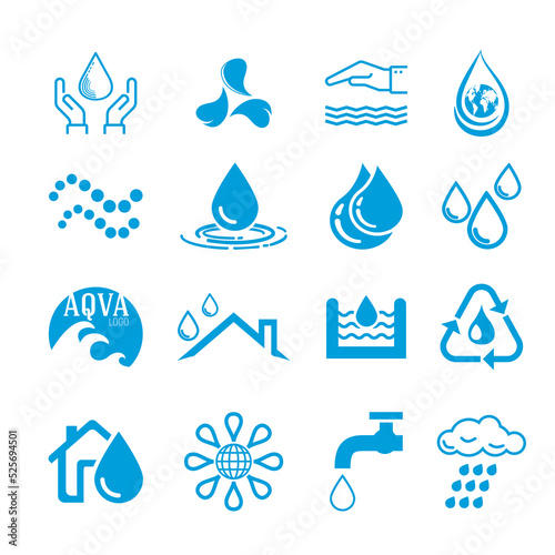 Vector set of water drop icons