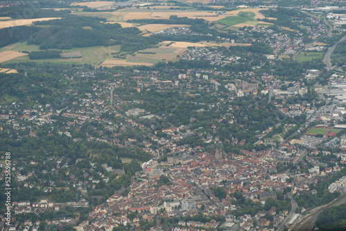 Fototapeta Naklejka Na Ścianę i Meble -  City of Coburg in Bavaria in Germany seen from above