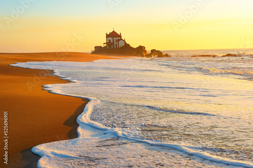 Pedra Mar chapel sunset Portugal photo