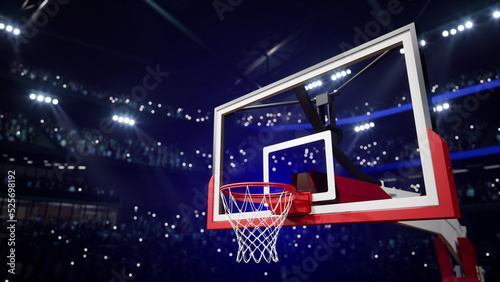 Basketball Arena with people crowds 3d render High quality 4k photo