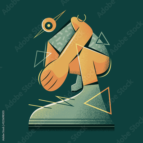 Drone headed breakdancer. Human cyberpunk. Modern man. Vector illustration of a humanoid.