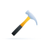 Claw hammer. Builder tools. Labour Day. Vector stock illustration.