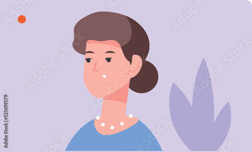 Video recording screen with woman talking. Happy person in frame