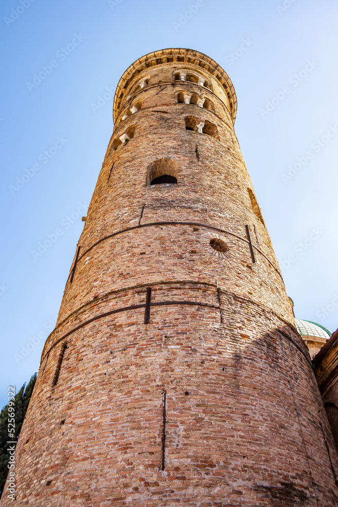 View on a cylindrical tower in Ravenna, Emilia Romagna - Italy
