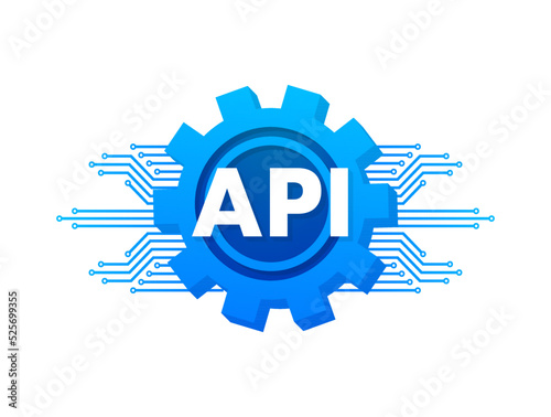 Cloud API - application programming interface. Internet network. Vector stock illustration.